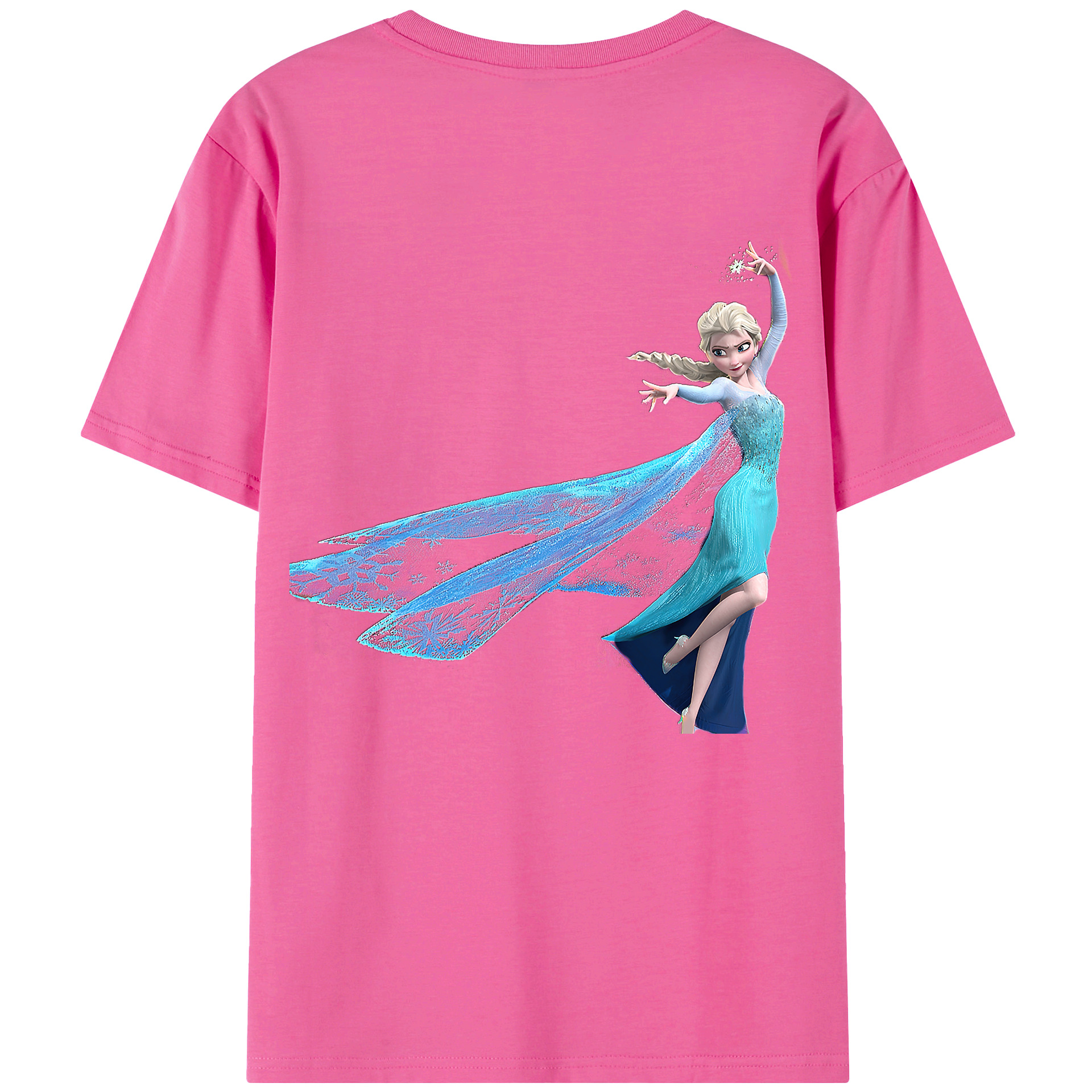 （画像用） アナと雪の女王 アンナ エルサ Frozen Anna Elsa レディース半袖Tシャツ(バックプリント)